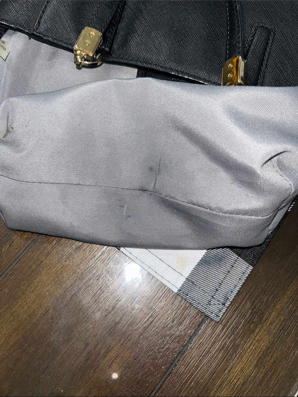 Coach Black Leather Small Tote with Gold Accents - Picture 6 of 9